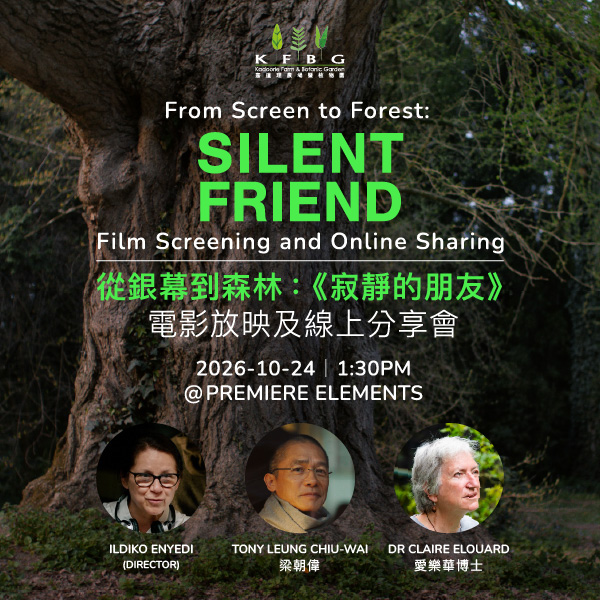 電影放映宣傳圖：大樹樹幹為背景，下方是導演 Ildiko Enyedi、梁朝偉及愛樂華博士的頭像